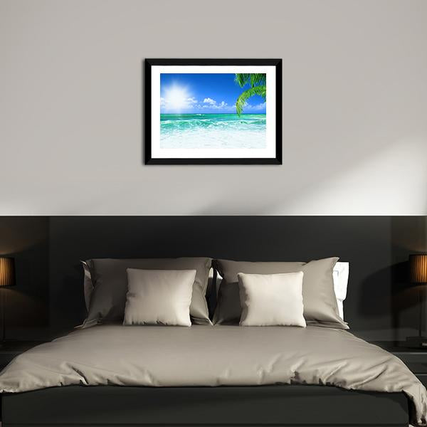Beach At Day Time Canvas Wall Art-3 Horizontal-Gallery Wrap-25" x 16"-Tiaracle