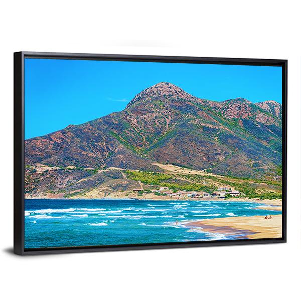 Mediterranean Sea In Buggerru Canvas Wall Art-3 Horizontal-Gallery Wrap-25" x 16"-Tiaracle