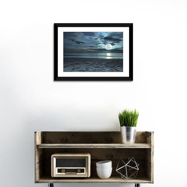 Beach At Twilight Time Panoramic Canvas Wall Art-1 Piece-36" x 12"-Tiaracle