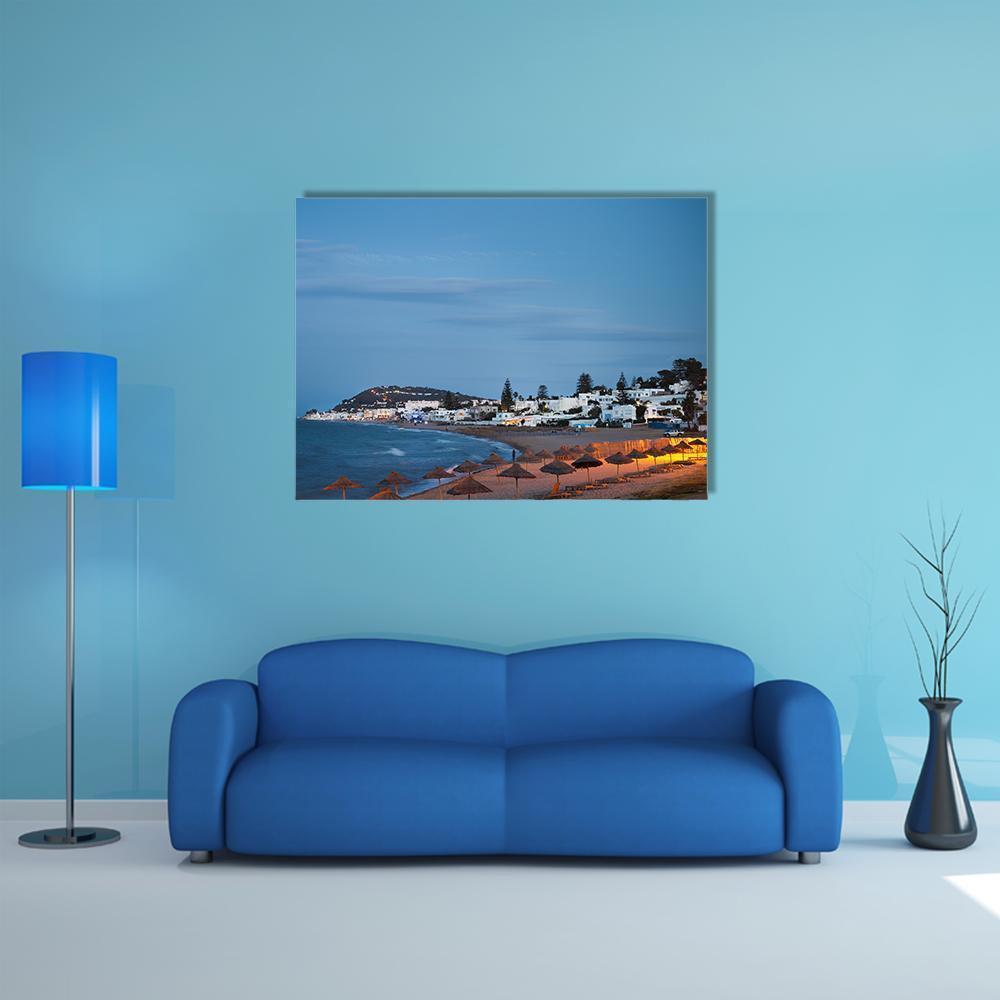 Beach In Gammarth Canvas Wall Art-1 Piece-Gallery Wrap-36" x 24"-Tiaracle