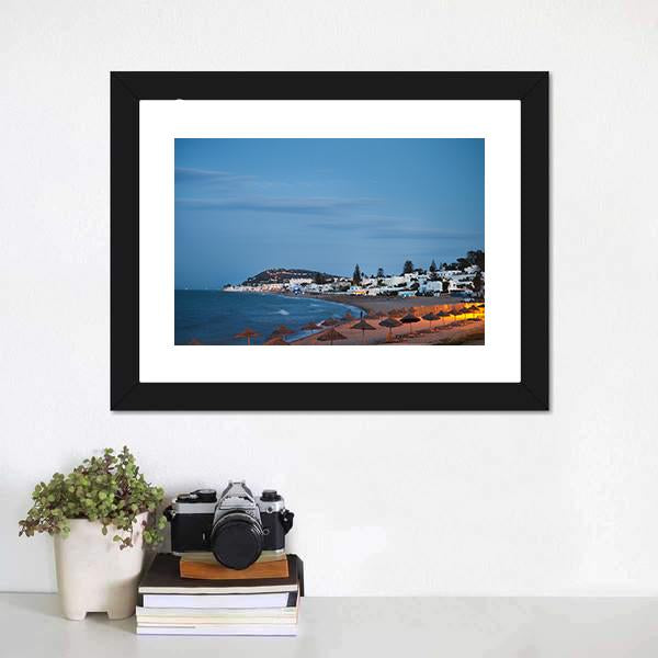 Beach In Gammarth Canvas Wall Art-3 Horizontal-Gallery Wrap-25" x 16"-Tiaracle