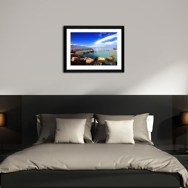 Beach In Goree Island Panoramic Canvas Wall Art-1 Piece-36" x 12"-Tiaracle