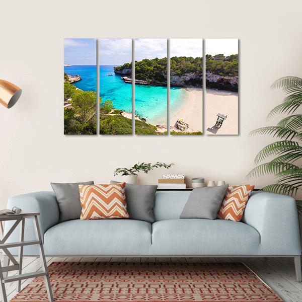 Beach In Mallorca Spain Canvas Wall Art-5 Horizontal-Gallery Wrap-22" x 12"-Tiaracle