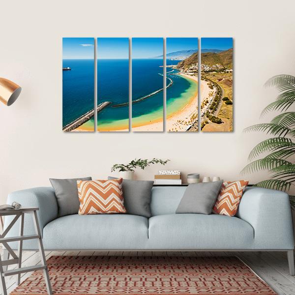 Beach Las Teresitas Canvas Wall Art-5 Horizontal-Gallery Wrap-22" x 12"-Tiaracle