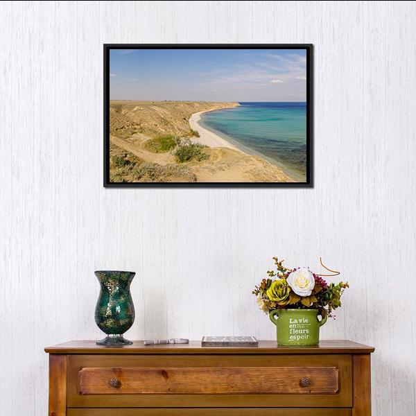 Beach Near Seascape Panoramic Canvas Wall Art-1 Piece-36" x 12"-Tiaracle