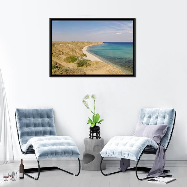 Beach Near Seascape Panoramic Canvas Wall Art-1 Piece-36" x 12"-Tiaracle