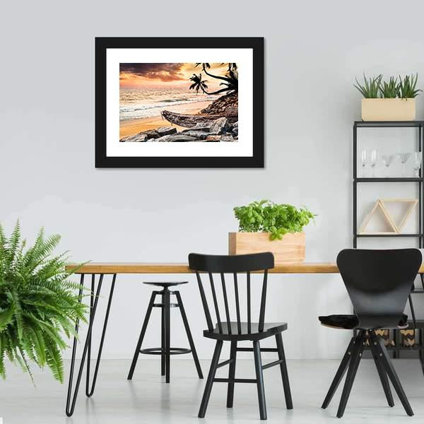 Beach Near The Ocean Canvas Wall Art-5 Horizontal-Gallery Wrap-22" x 12"-Tiaracle