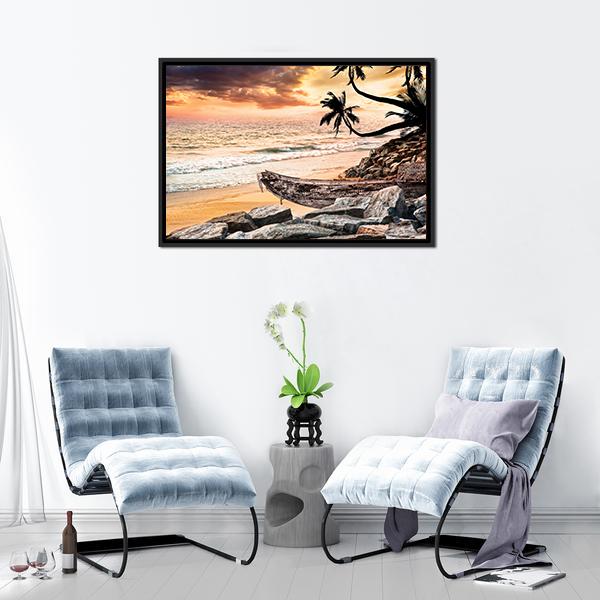 Beach Near The Ocean Canvas Wall Art-3 Horizontal-Gallery Wrap-25" x 16"-Tiaracle