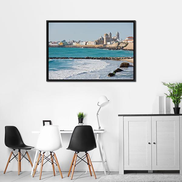 Beach Of Cadiz Spain Canvas Wall Art-3 Horizontal-Gallery Wrap-25" x 16"-Tiaracle