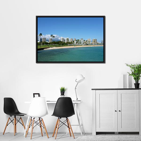 Beach On Magic Island Canvas Wall Art-3 Horizontal-Gallery Wrap-25" x 16"-Tiaracle