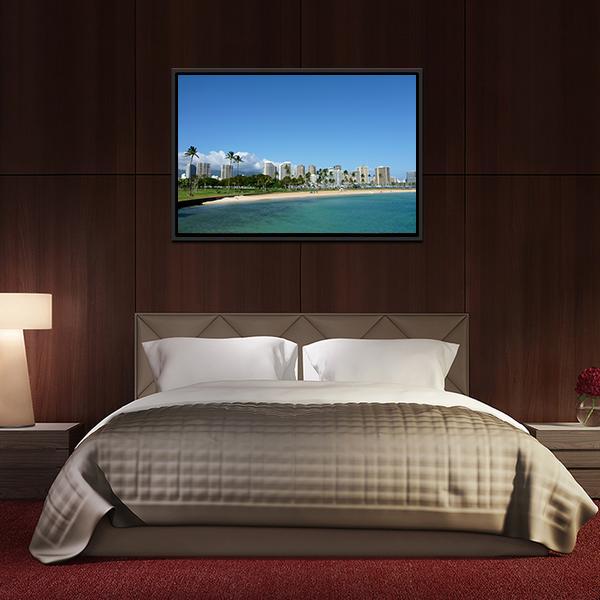 Beach On Magic Island Canvas Wall Art-3 Horizontal-Gallery Wrap-25" x 16"-Tiaracle