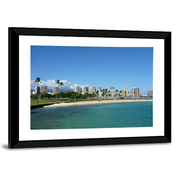 Beach On Magic Island Canvas Wall Art-3 Horizontal-Gallery Wrap-25" x 16"-Tiaracle