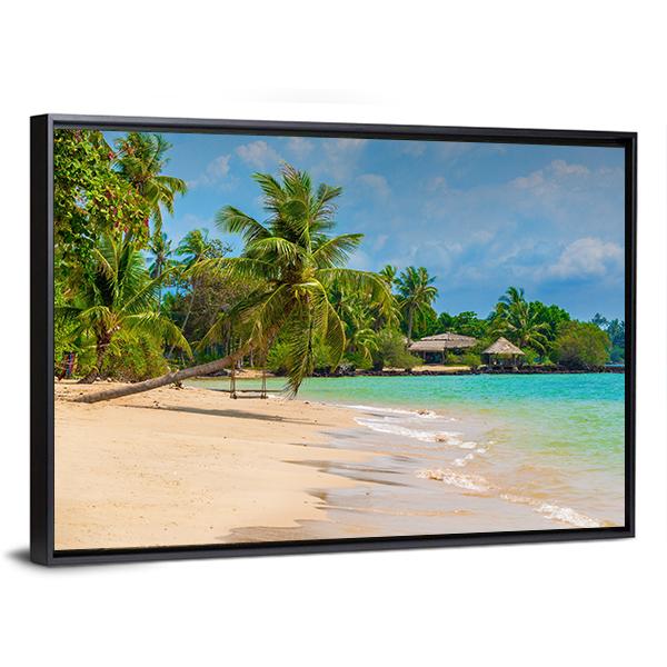 Beach On The Island Canvas Wall Art-5 Horizontal-Gallery Wrap-22" x 12"-Tiaracle