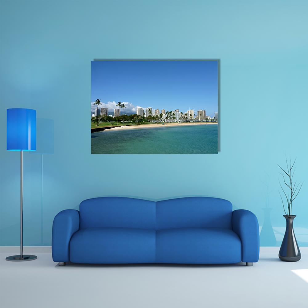 Beach On Magic Island Canvas Wall Art-1 Piece-Gallery Wrap-48" x 32"-Tiaracle