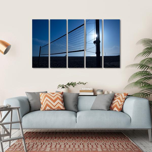 Volleyball Net On Beach Canvas Wall Art-5 Horizontal-Gallery Wrap-22" x 12"-Tiaracle
