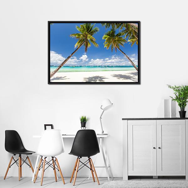 Palms & White Sand Philippines Canvas Wall Art-3 Horizontal-Gallery Wrap-25" x 16"-Tiaracle