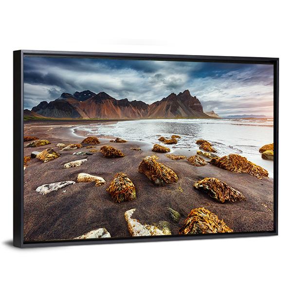 Beach With Wet Sand Vertical Canvas Wall Art-3 Vertical-Gallery Wrap-12" x 25"-Tiaracle