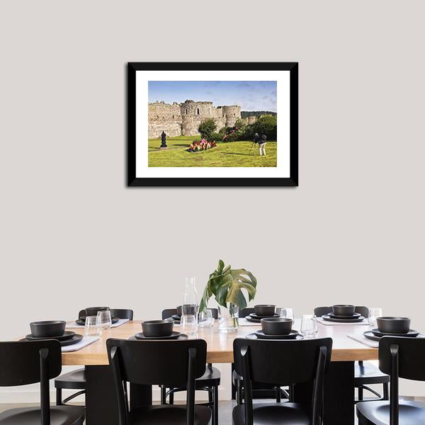 Beaumaris Castle UK Panoramic Canvas Wall Art-1 Piece-36" x 12"-Tiaracle