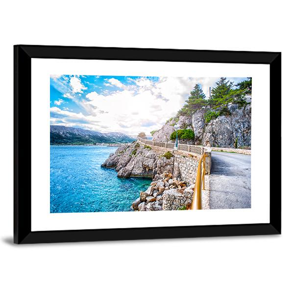 Adriatic Sea Coastline Canvas Wall Art-3 Horizontal-Gallery Wrap-25" x 16"-Tiaracle