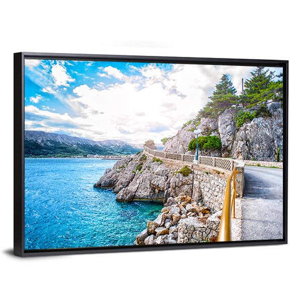 Adriatic Sea Coastline Canvas Wall Art-5 Horizontal-Gallery Wrap-22" x 12"-Tiaracle
