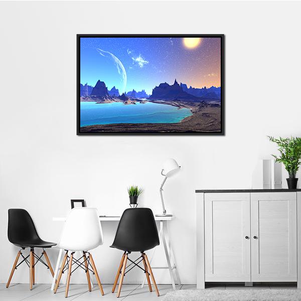 Beautiful Alien Planet Canvas Wall Art-5 Horizontal-Gallery Wrap-22" x 12"-Tiaracle
