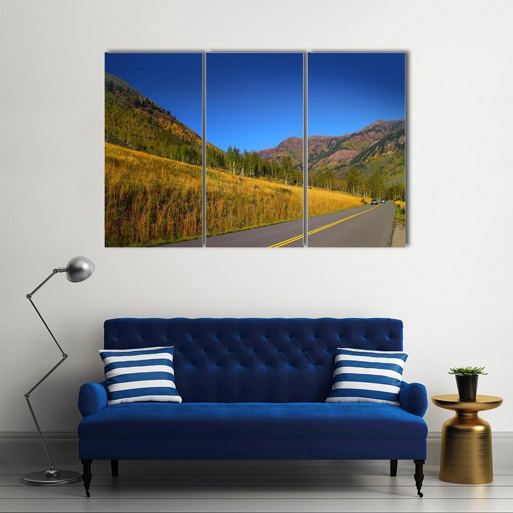 Autumn Drive Colorado Canvas Wall Art-3 Horizontal-Gallery Wrap-37" x 24"-Tiaracle