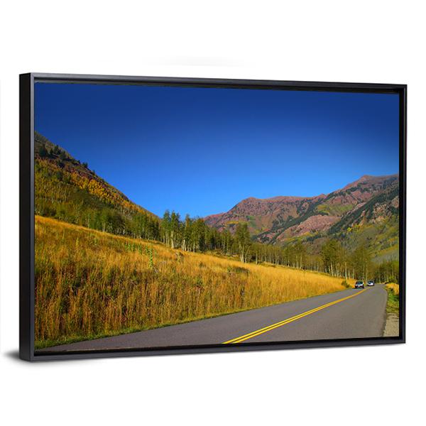 Autumn Drive Colorado Canvas Wall Art-3 Horizontal-Gallery Wrap-25" x 16"-Tiaracle