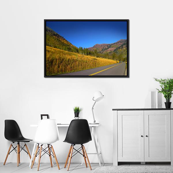 Autumn Drive Colorado Canvas Wall Art-3 Horizontal-Gallery Wrap-25" x 16"-Tiaracle