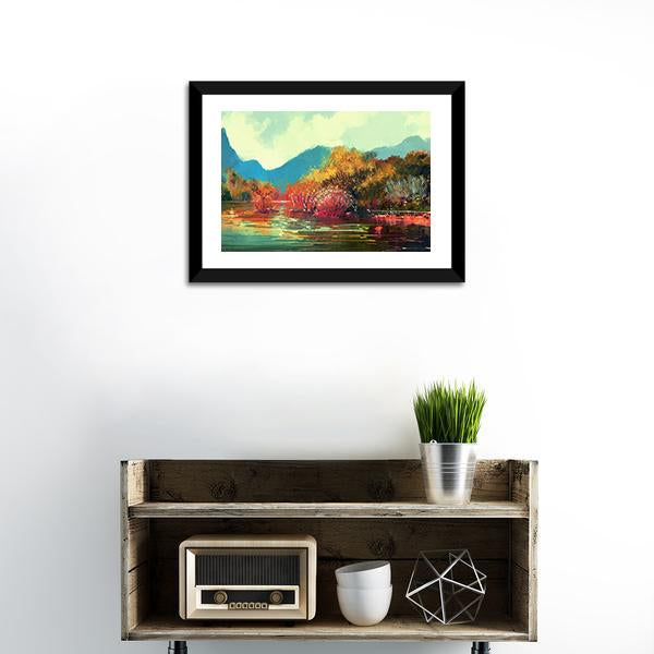 Autumn Forest Illustration Canvas Wall Art-3 Horizontal-Gallery Wrap-25" x 16"-Tiaracle
