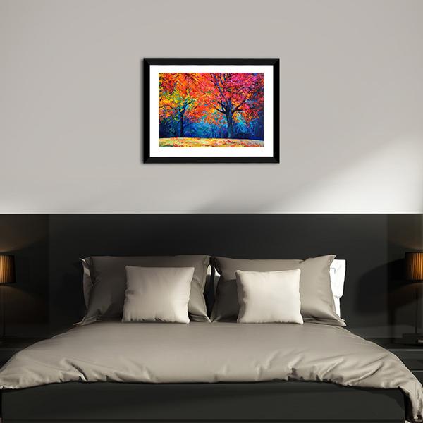 Beautiful Autumn Forest Trees Canvas Wall Art-3 Horizontal-Gallery Wrap-25" x 16"-Tiaracle