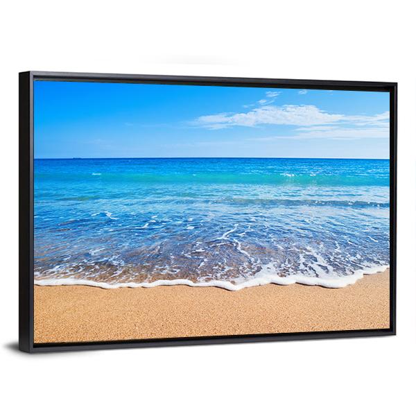 Beautiful Beach And Sea Canvas Wall Art-3 Horizontal-Gallery Wrap-25" x 16"-Tiaracle