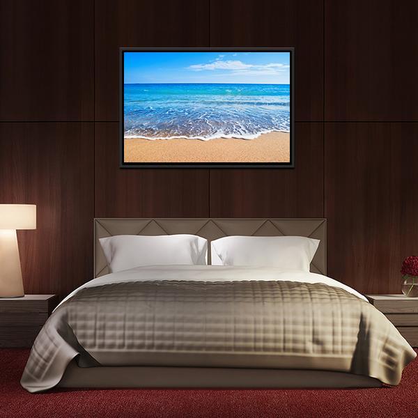 Beautiful Beach And Sea Canvas Wall Art-3 Horizontal-Gallery Wrap-25" x 16"-Tiaracle