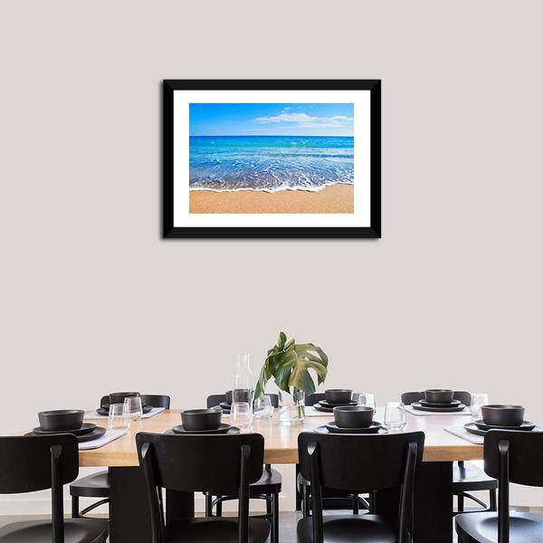 Beautiful Beach And Sea Canvas Wall Art-3 Horizontal-Gallery Wrap-25" x 16"-Tiaracle
