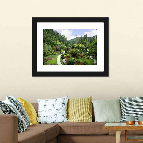 Beautiful Butchart Garden Canvas Wall Art-3 Horizontal-Gallery Wrap-25" x 16"-Tiaracle