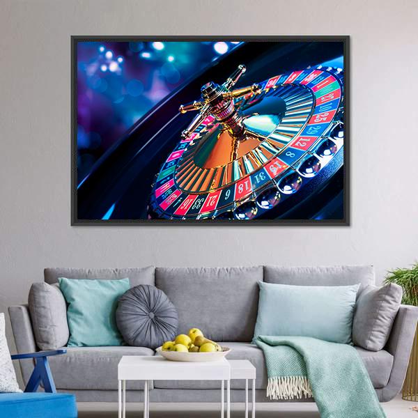 Beautiful Casino Roulette Panoramic Canvas Wall Art-1 Piece-36" x 12"-Tiaracle