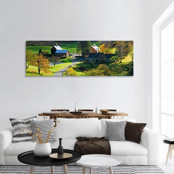 Country Charm US Panoramic Canvas Wall Art-1 Piece-36" x 12"-Tiaracle