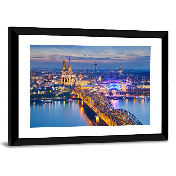Beautiful Cologne City Canvas Wall Art-5 Horizontal-Gallery Wrap-22" x 12"-Tiaracle