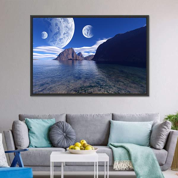 Beautiful Fantasy Landscape Canvas Wall Art-5 Horizontal-Gallery Wrap-22" x 12"-Tiaracle