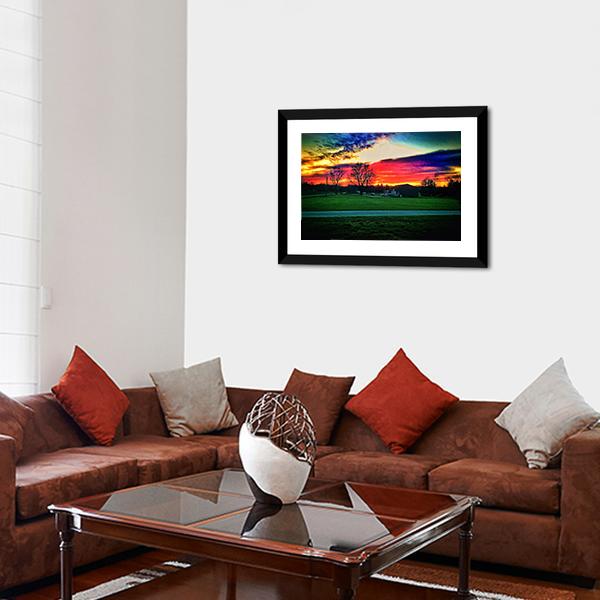 Beautiful Indiana Sunset Canvas Wall Art-3 Horizontal-Gallery Wrap-25" x 16"-Tiaracle
