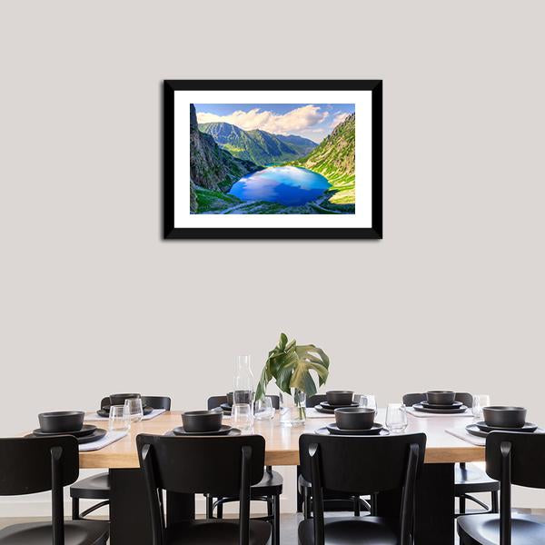 Beautiful Lake In Mountains Canvas Wall Art-3 Horizontal-Gallery Wrap-25" x 16"-Tiaracle