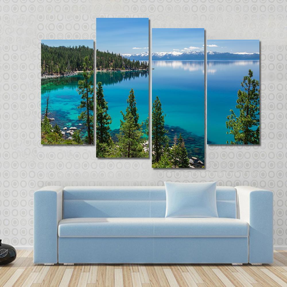Beautiful Lake Tahoe Canvas Wall Art-4 Pop-Gallery Wrap-50" x 32"-Tiaracle