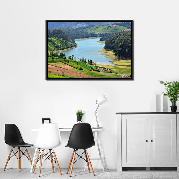 Beautiful Lake View Panoramic Canvas Wall Art-1 Piece-36" x 12"-Tiaracle