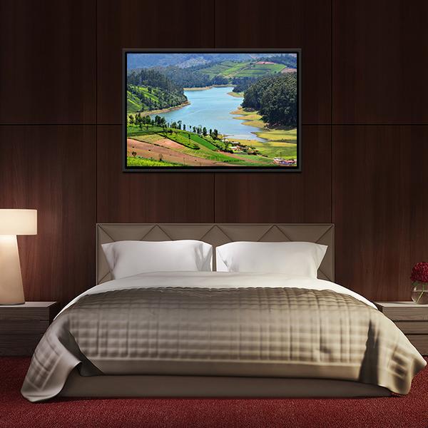 Beautiful Lake View Panoramic Canvas Wall Art-1 Piece-36" x 12"-Tiaracle