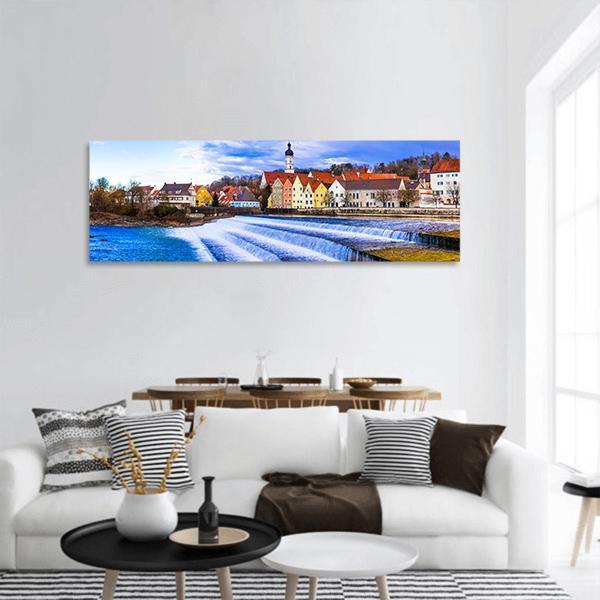 Landsberg Am Lech Village Panoramic Canvas Wall Art-1 Piece-36" x 12"-Tiaracle