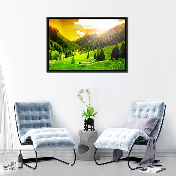 Beautiful Mountain Landscape Canvas Wall Art-5 Horizontal-Gallery Wrap-22" x 12"-Tiaracle