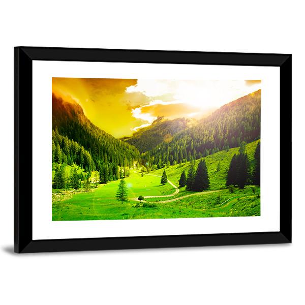 Beautiful Mountain Landscape Canvas Wall Art-5 Horizontal-Gallery Wrap-22" x 12"-Tiaracle