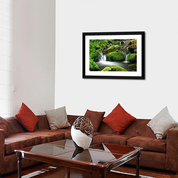 Beautiful Mountain Stream Canvas Wall Art-3 Horizontal-Gallery Wrap-25" x 16"-Tiaracle