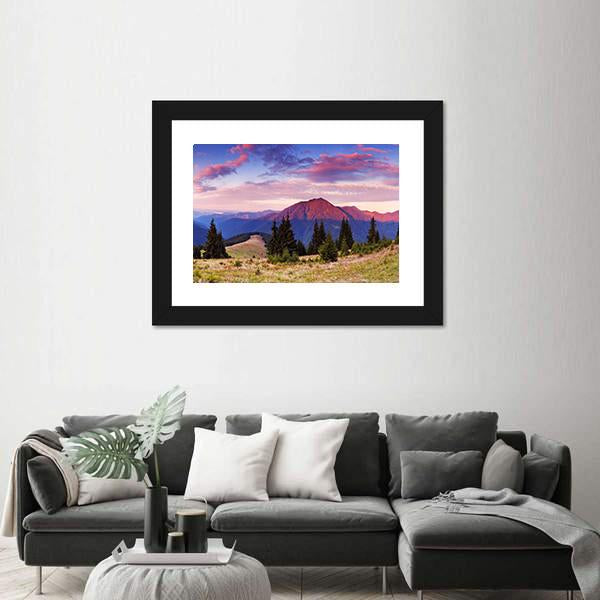 Beautiful Mountain Valley Canvas Wall Art-5 Horizontal-Gallery Wrap-22" x 12"-Tiaracle