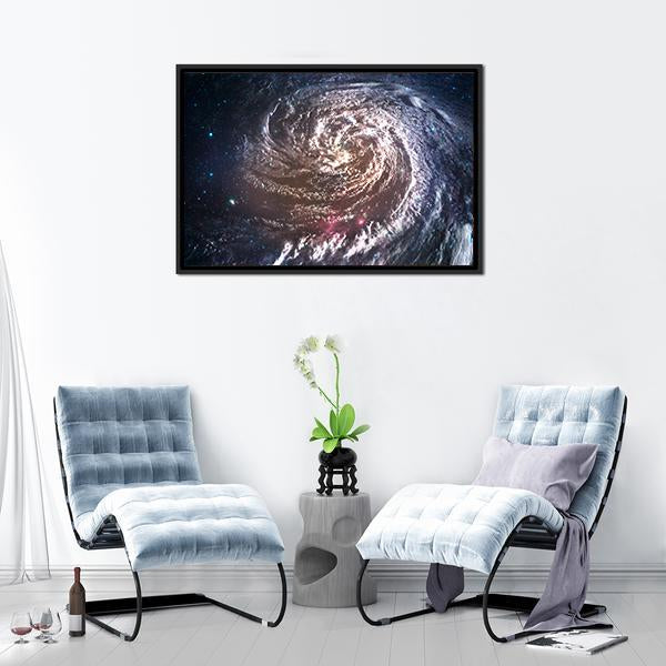 Beautiful Spiral Galaxy In Deep Space Canvas Wall Art-5 Horizontal-Gallery Wrap-22" x 12"-Tiaracle