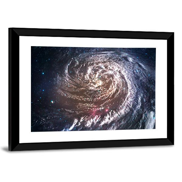 Beautiful Spiral Galaxy In Deep Space Canvas Wall Art-3 Horizontal-Gallery Wrap-25" x 16"-Tiaracle